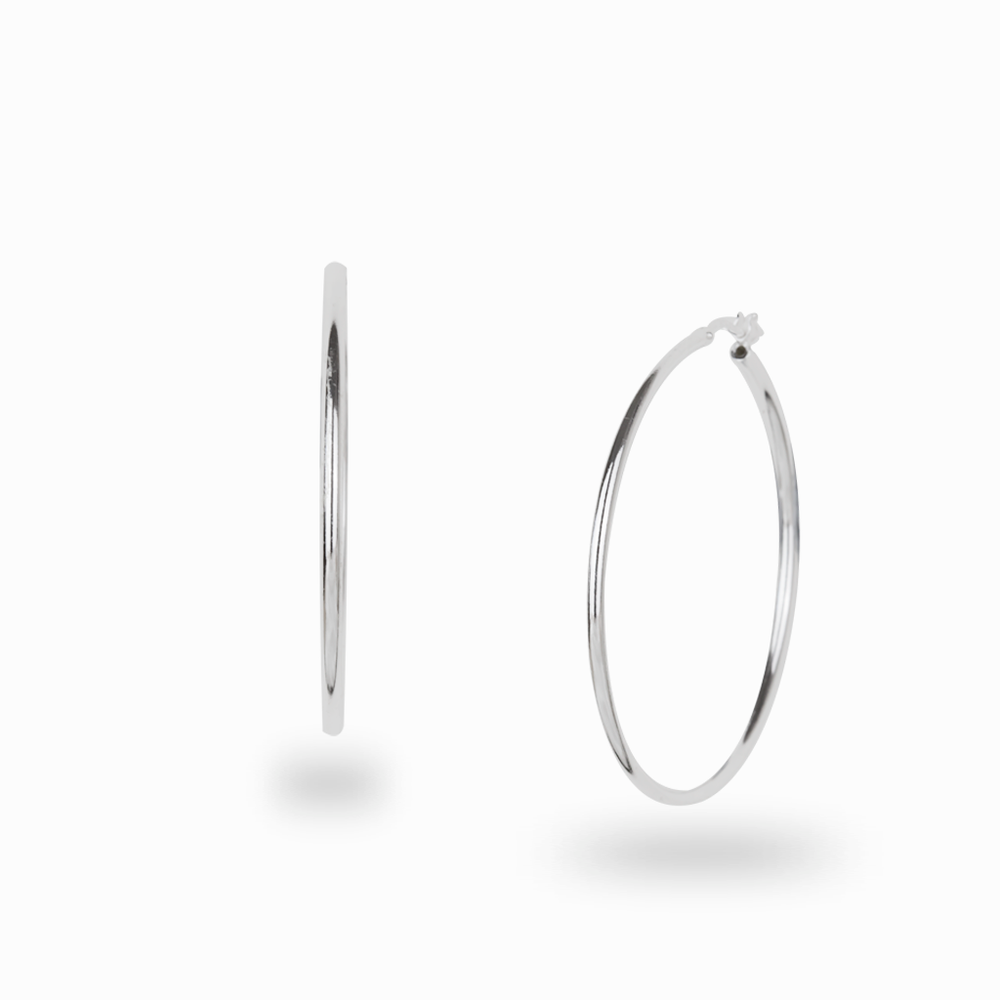 40MM STERLING SILVER HOOPS