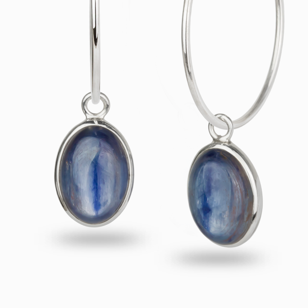 KYANITE CABOCHON OVAL HOOP CHARMS | MADE IN EARTH