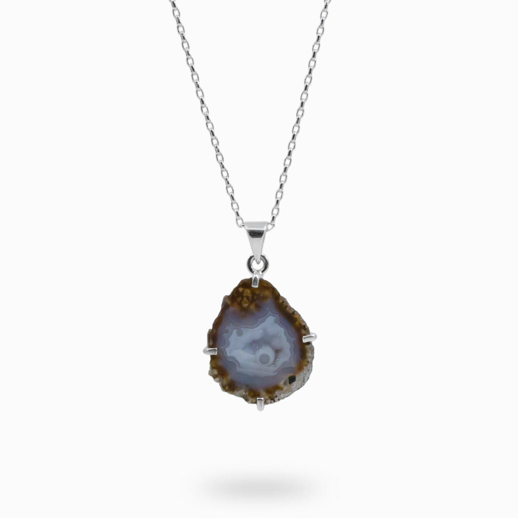 DRUZY AGATE GEODE NECKLACE