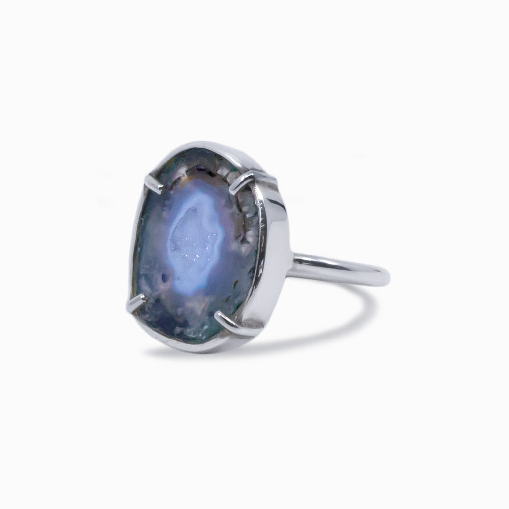 Agate Geode Ring side view