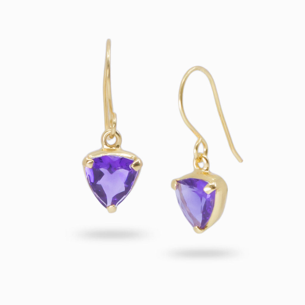 GOLD VERMEIL FINISH ON amethyst earrings