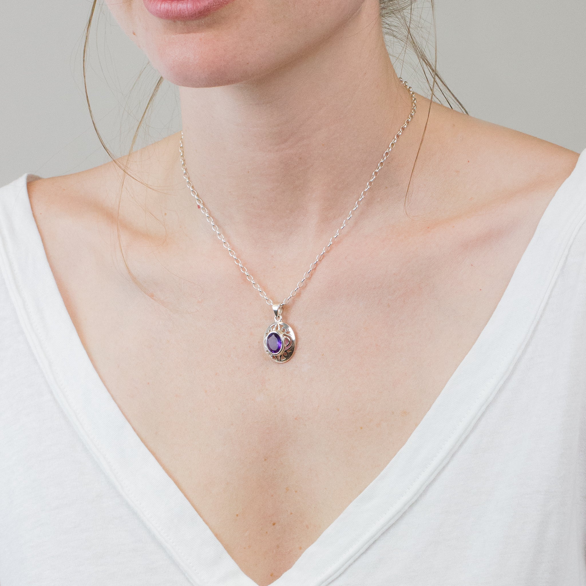 FACETED AMETHYST NECKLACE