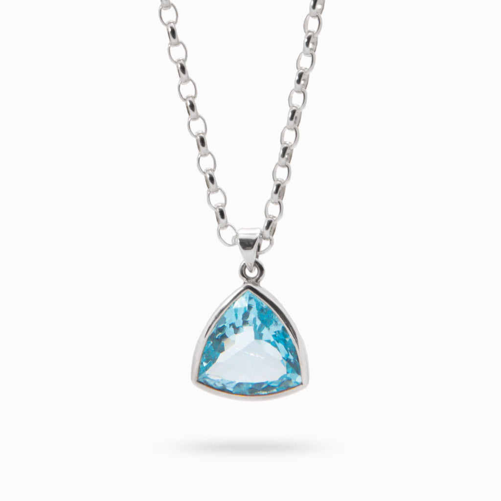 BLUE TOPAZ TRIANGLE NECKLACE