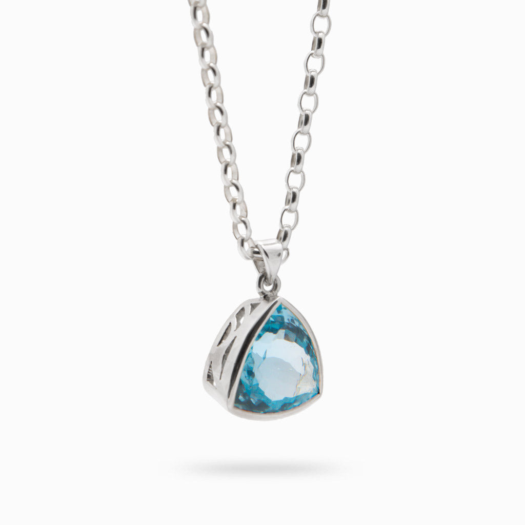 BLUE TOPAZ TRIANGLE NECKLACE