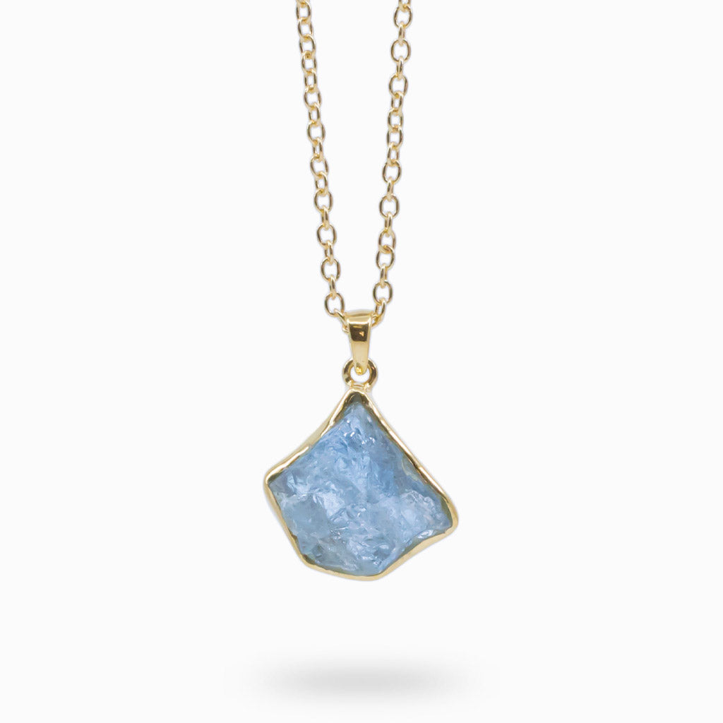 Raw Aquamarine vermeil Necklace