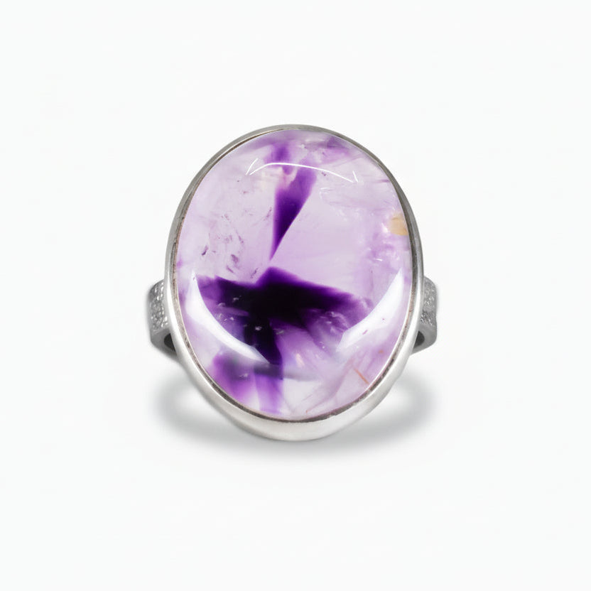 CABOCHON AURALITE 23 OVAL RING STERLING SILVER