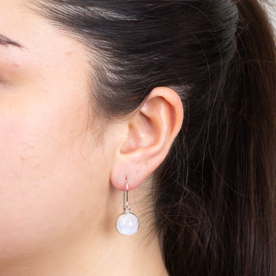 Rainbow Moonstone Drop Earrings