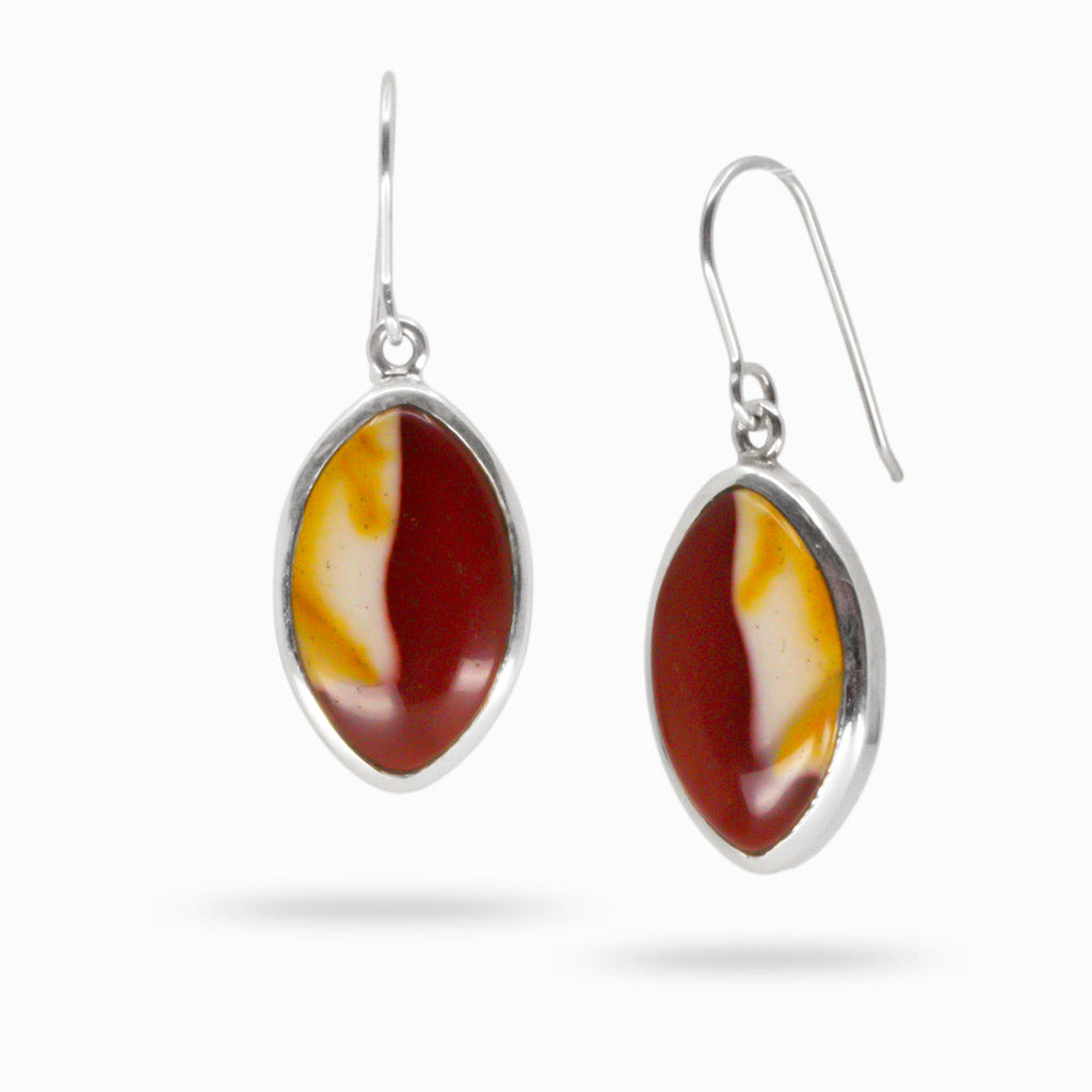 CABOCHON MARQUISE MOOKAITE DROP EARRINGS