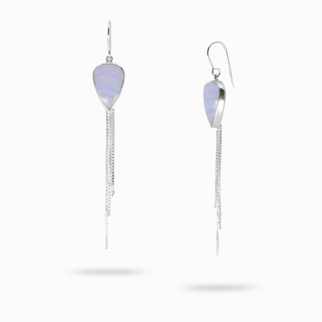 BLUELACEAGATE DROP EARRINGS