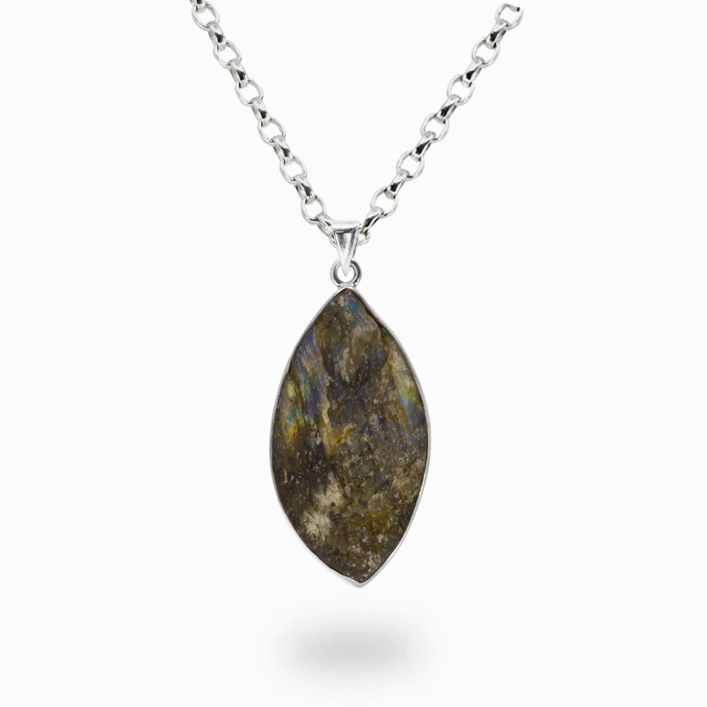 Marquise-shaped Labradorite NECKLACE