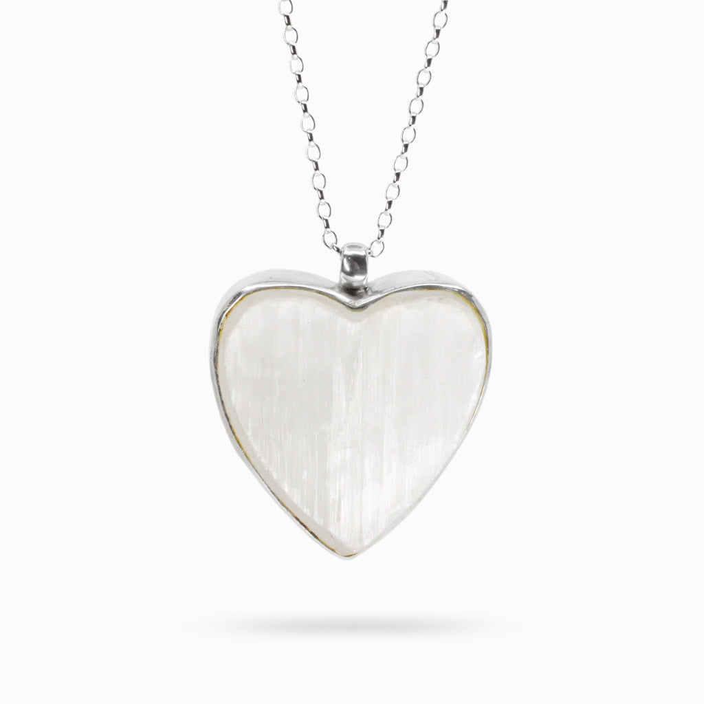 SELENITE HEART NECKLACE