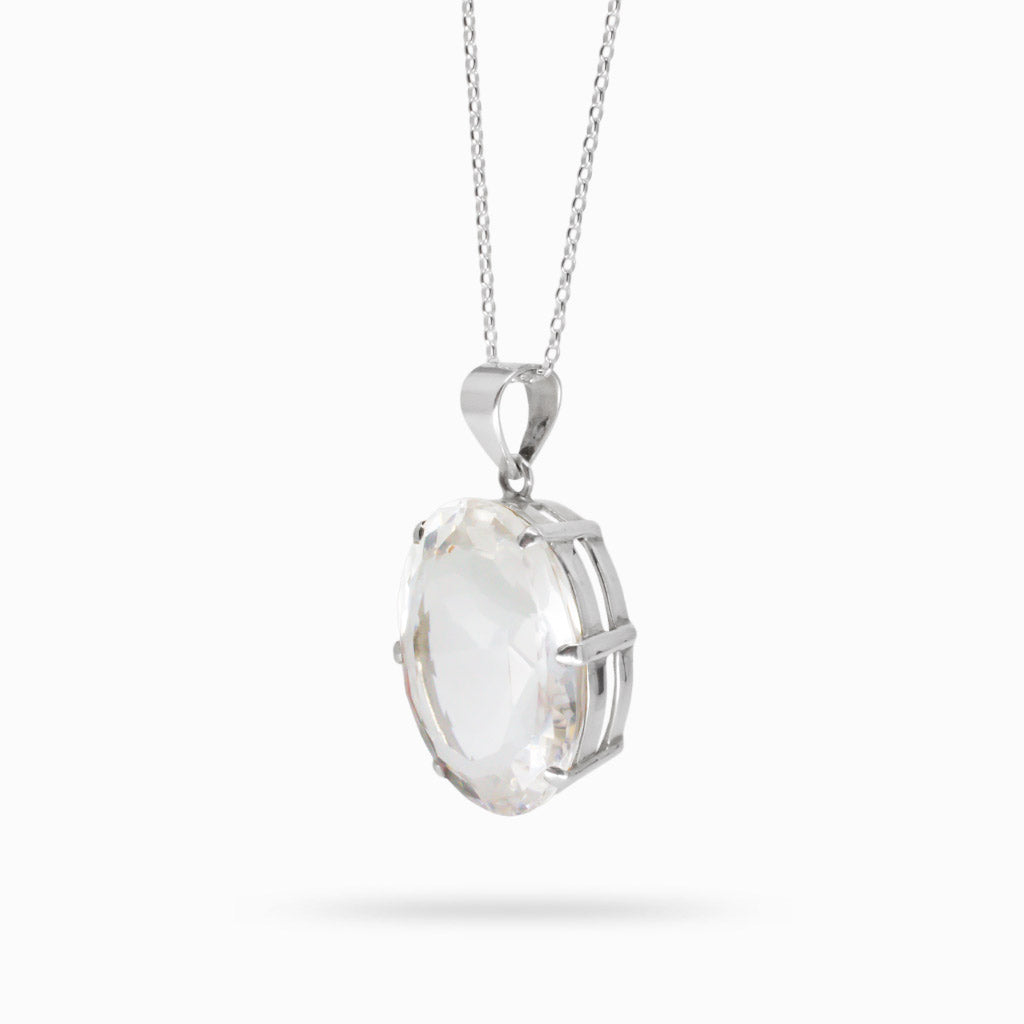FACETED CLEAR QUARTZ NECKLACE