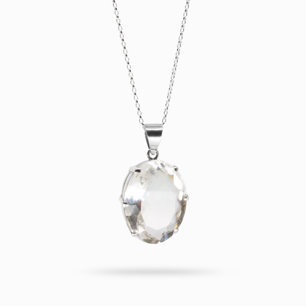 FACETED CLEAR QUARTZ NECKLACE