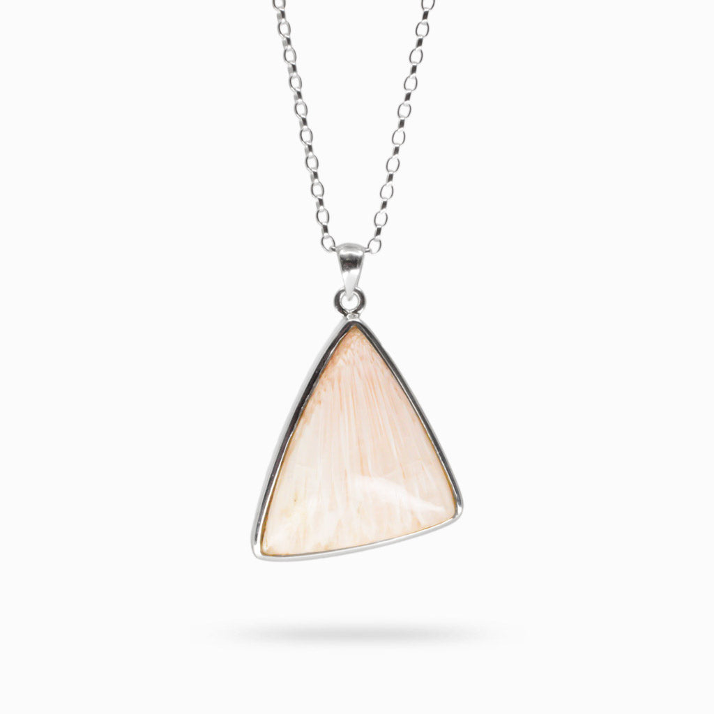 PINK SCOLECITE CABOCHON NECKLACE