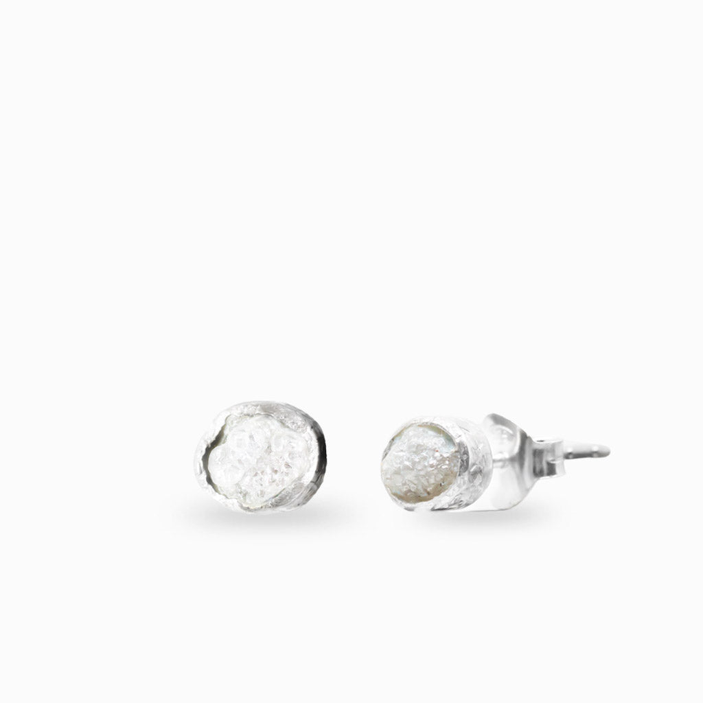 Raw Diamond Stud Earrings