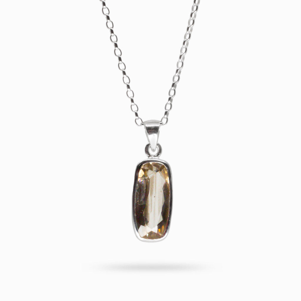 FACETED RECTANGLE BEZEL SCAPOLITE NECKLACE