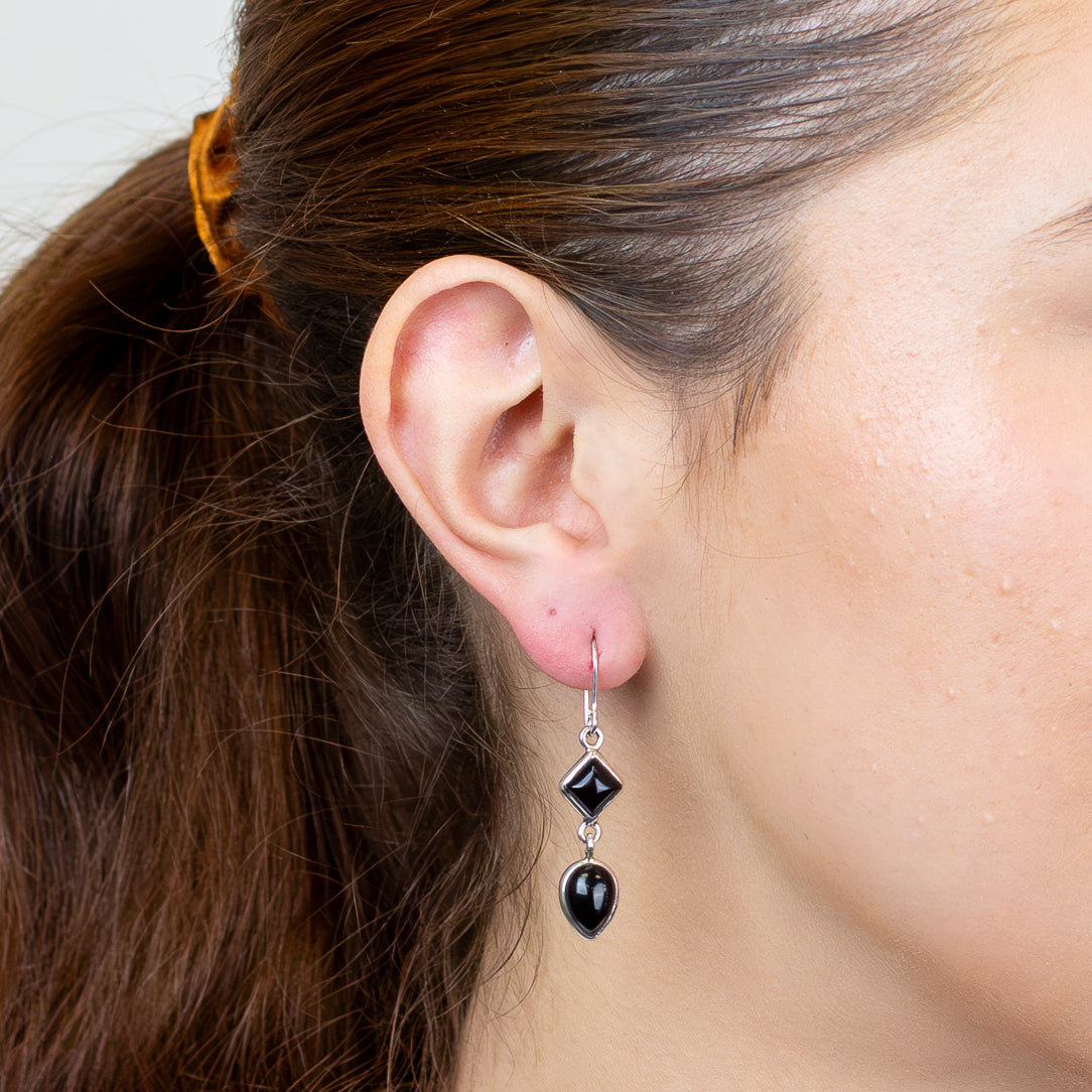 Black Onyx Drop Earrings