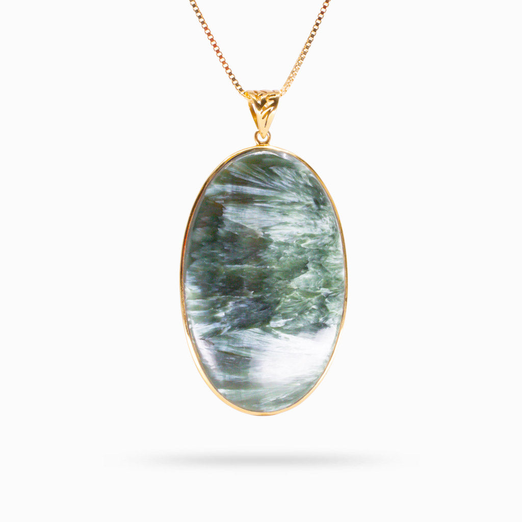 SERAPHENITE CABOCHON NECKLACE