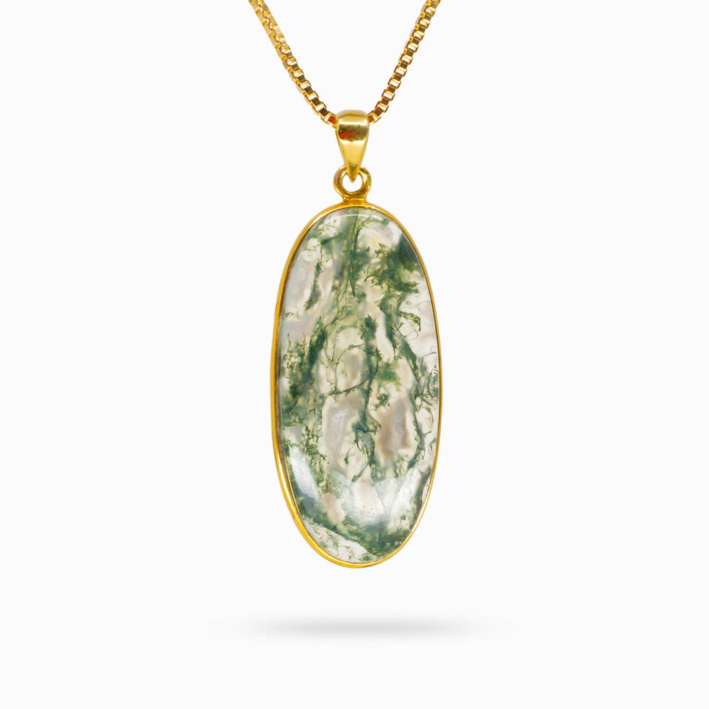 CABOCHON MOSS AGATE NECKLACE