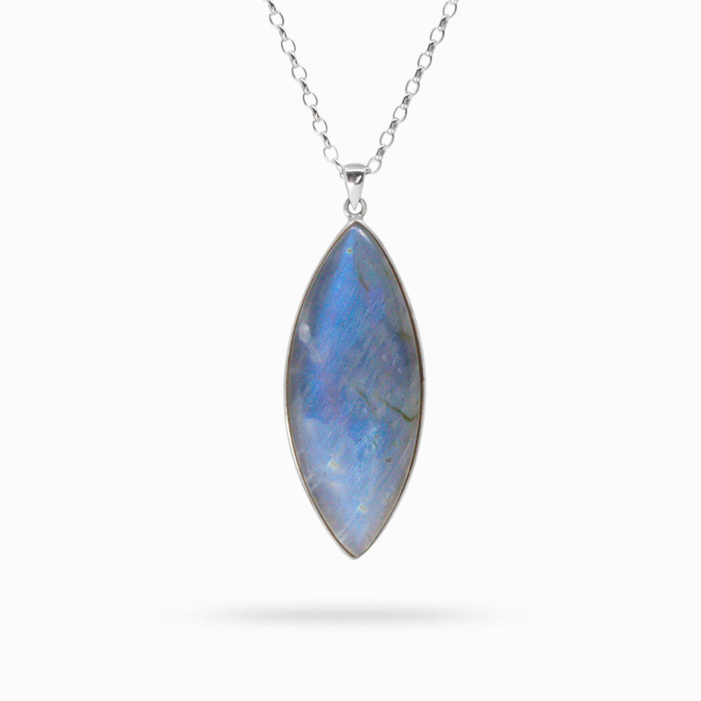 MARQUISE LABRADORITE NECKLACE STERLING SILVER | MADE IN EARTH