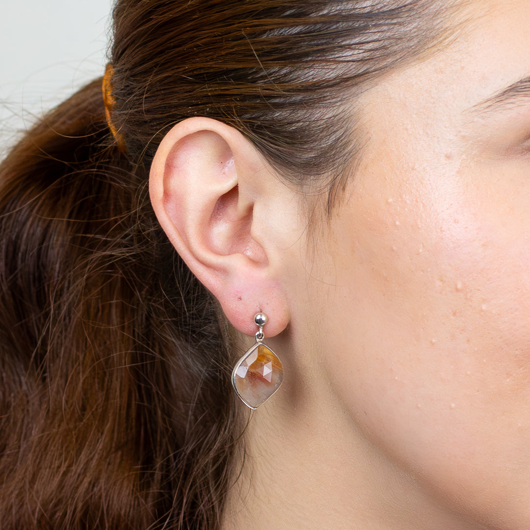 Rutilated Quartz Drop Earrings