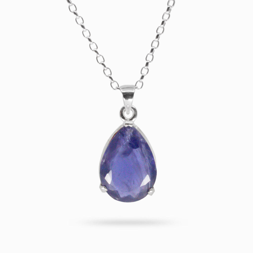IOLITE FACTED TEAR NECKLACE