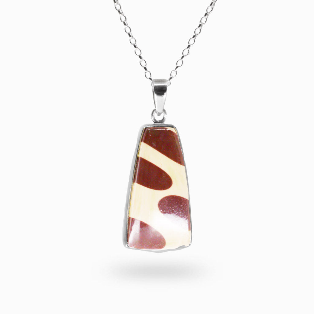 CABOCHON ZEBRA NECKLACE STERLING SILVER