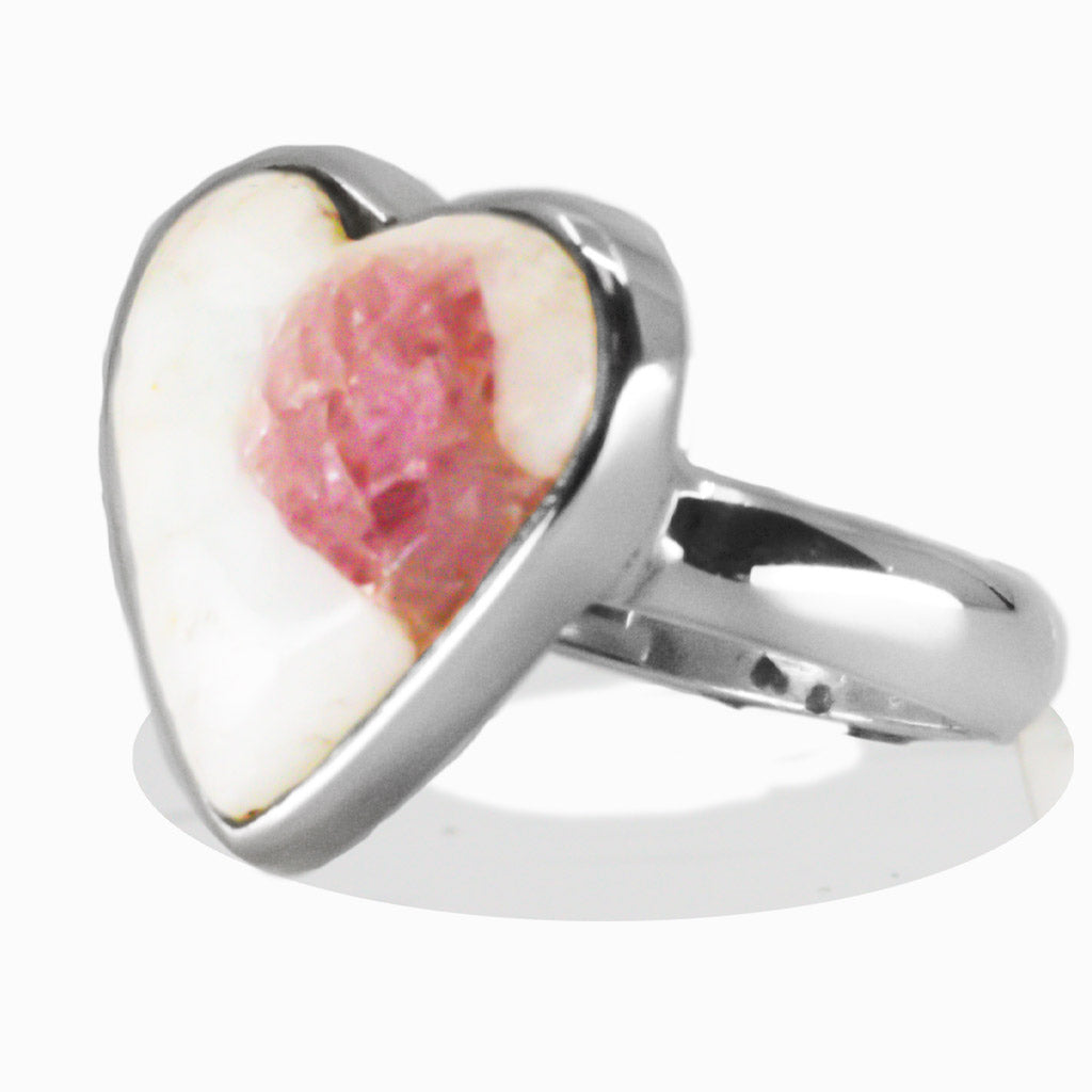 CABOCHON HEART PINK TOURMALINE RING |MADE IN EARTH