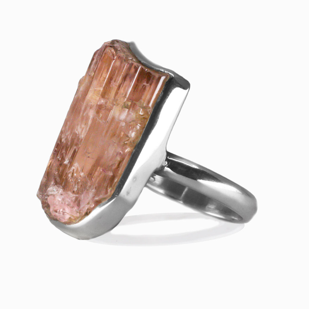 RAW PINK TOURMALINE RING ORGANIC STERLING SILVER | MADE IN EARTH