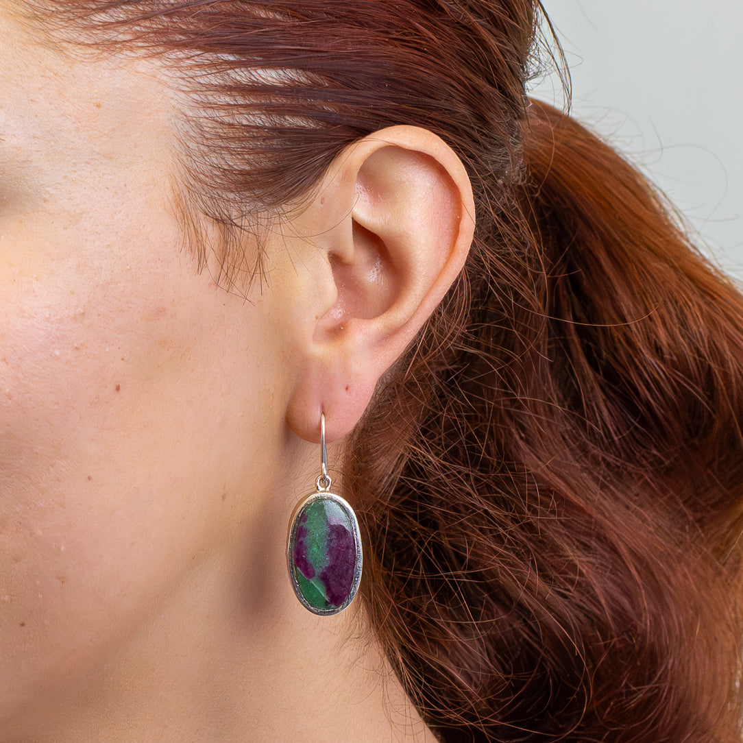 Ruby Zoisite Drop Earrings