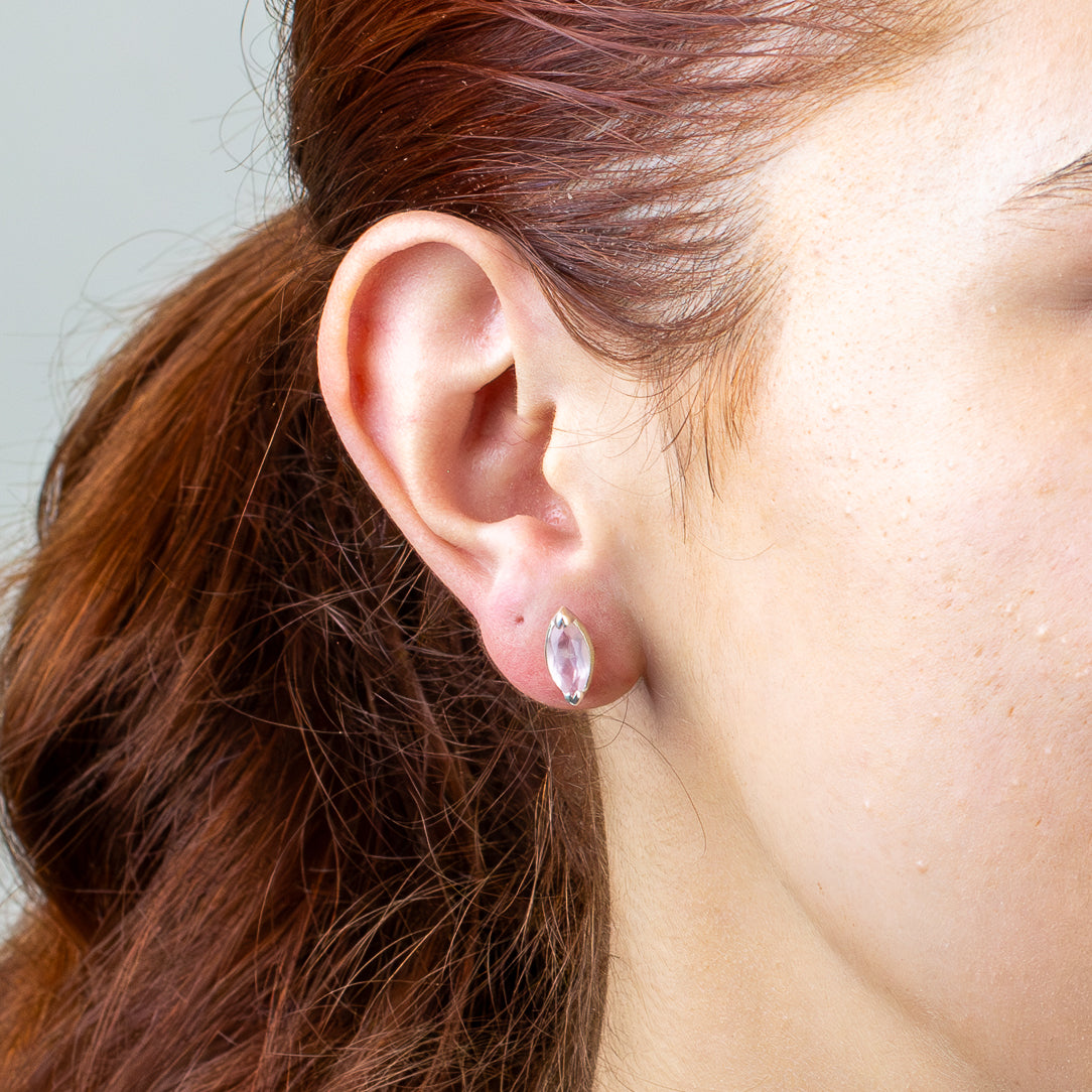 Rose Quartz Stud Earrings