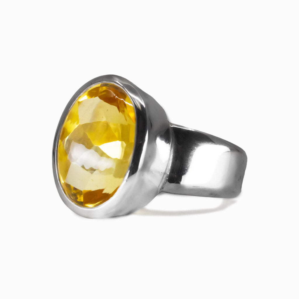 MIXED CUT CITRINE RING BEZEL STERLING SILVER | MADE IN EARTH