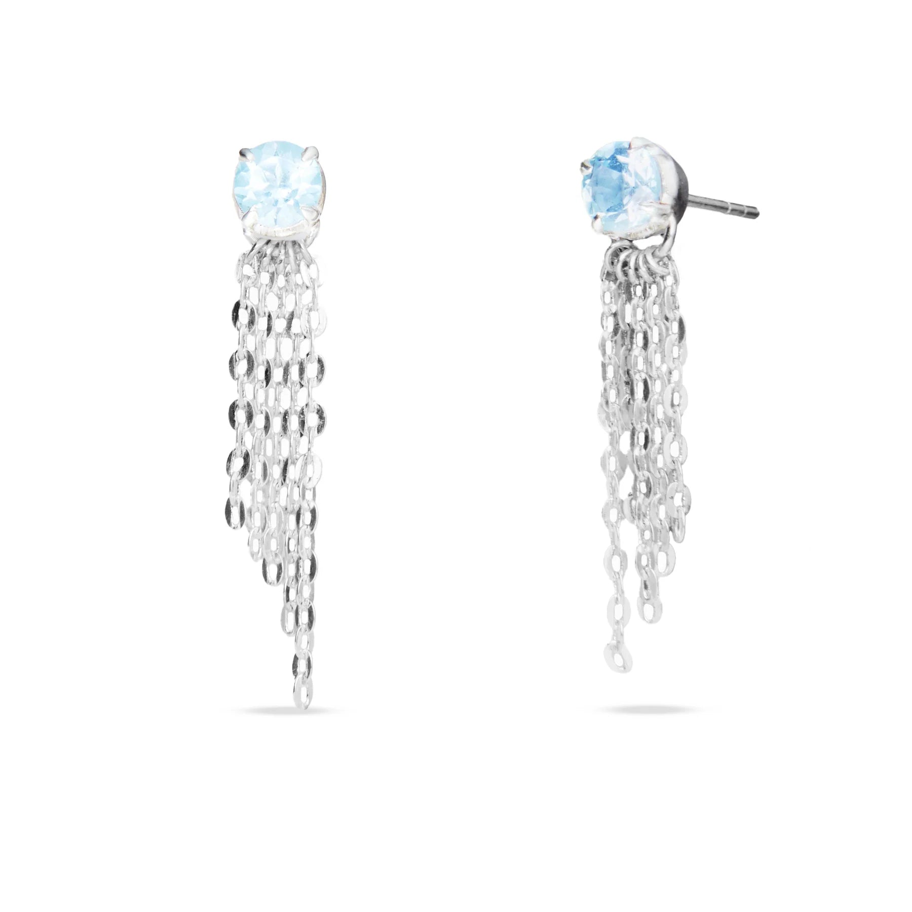 Blue Topaz Stud Drop Earrings