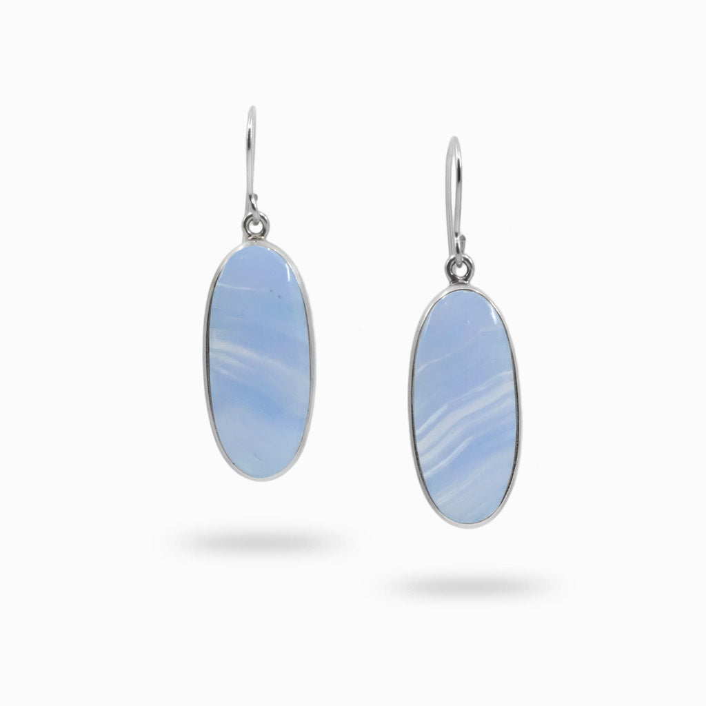 Blue lace agate drop earrings