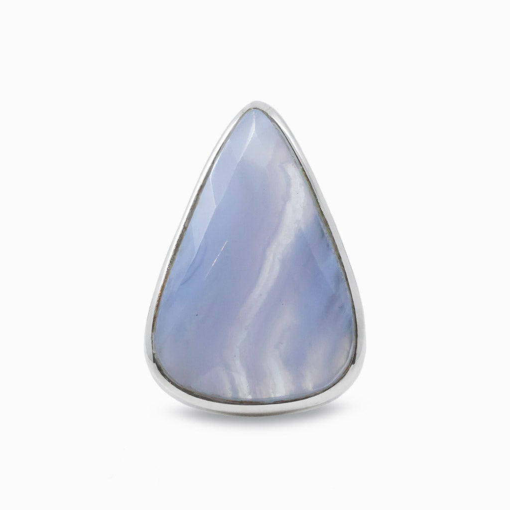 Tear faceted Blue Lace Agate ring
