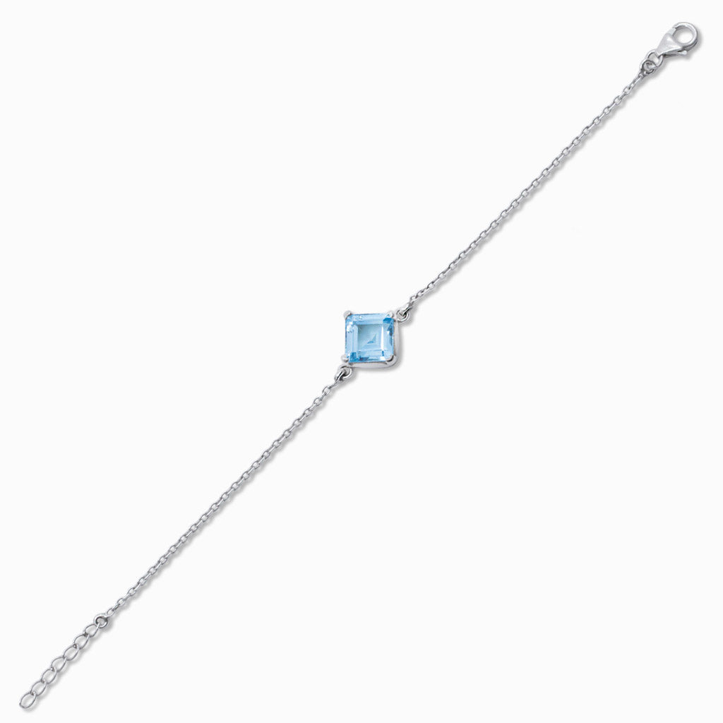 BLUE TOPAZ BRACELET SINGLE STONE