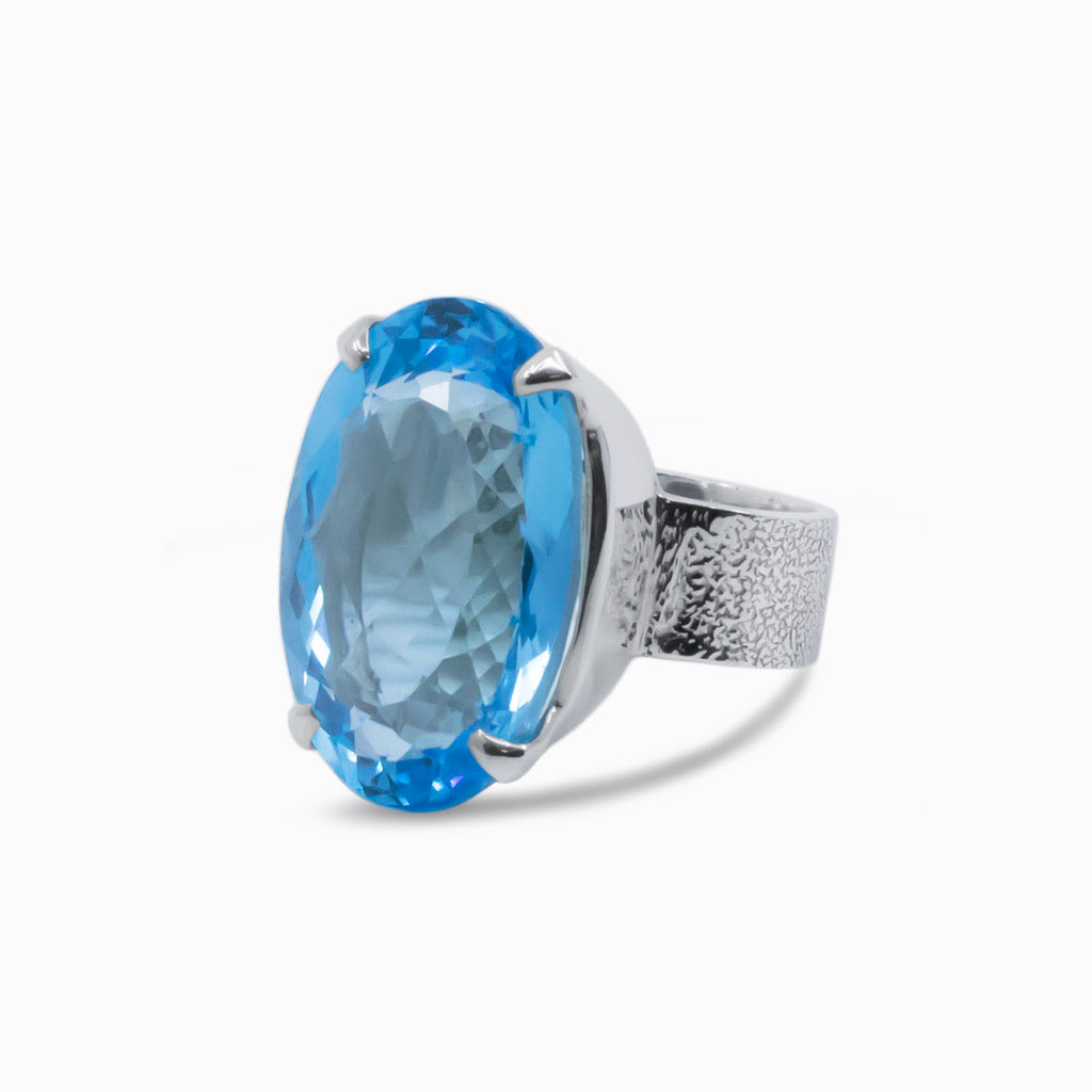 BLUE TOPAZ RING SIDE VIEW