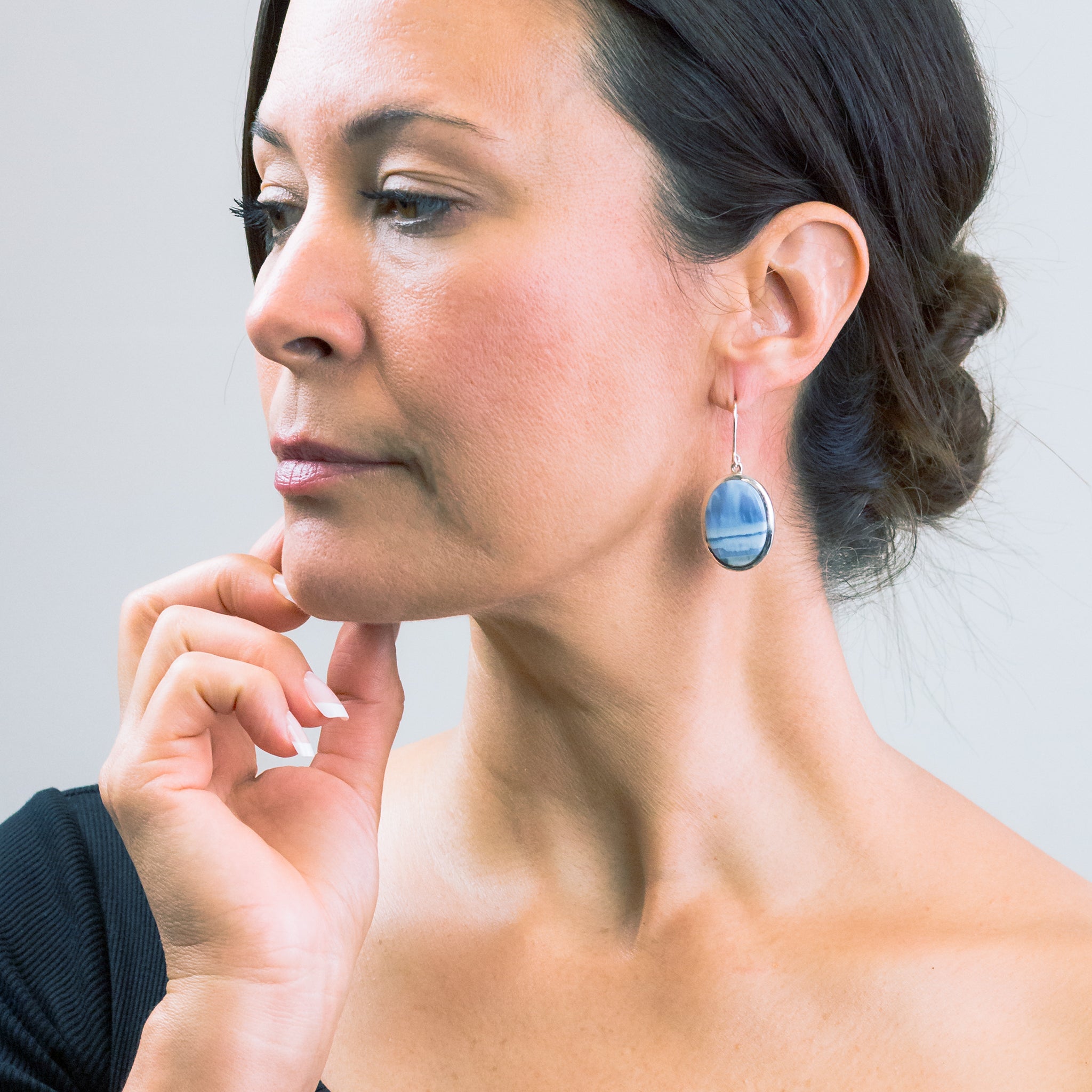 Blue Opal Drop Earrings