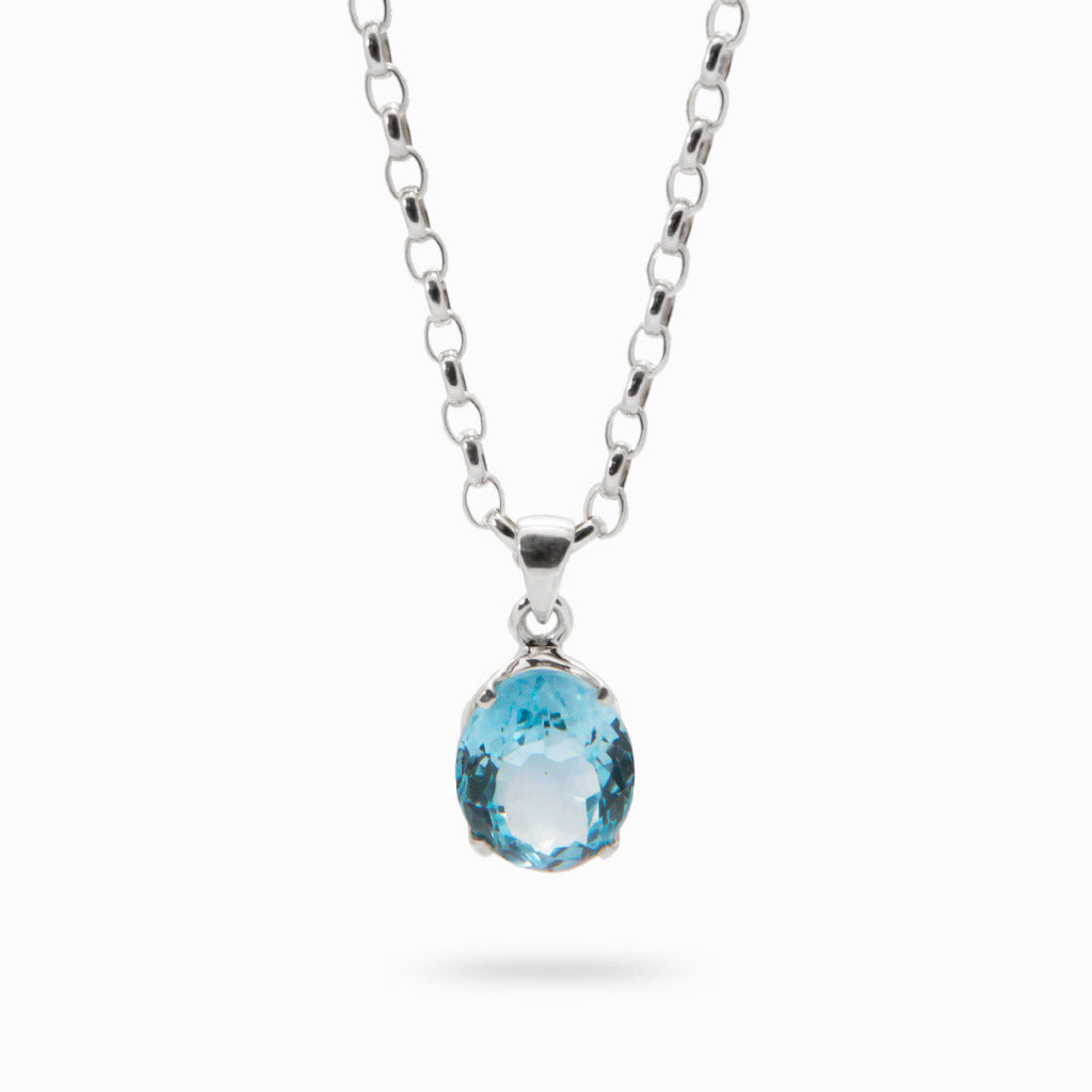 FACETED BLUE TOPAZ NECKLACE