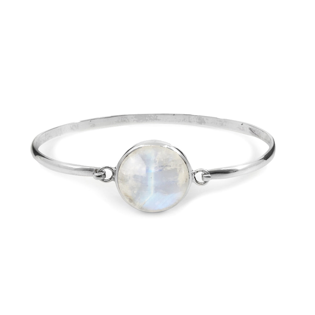 Round Cabochon Rainbow Moonstone braclelet