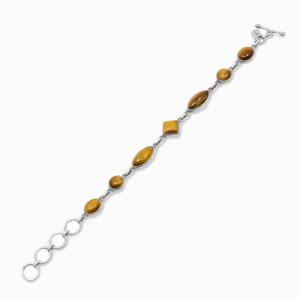 Cabochon mix shaped Tiger Eye Bracelet
