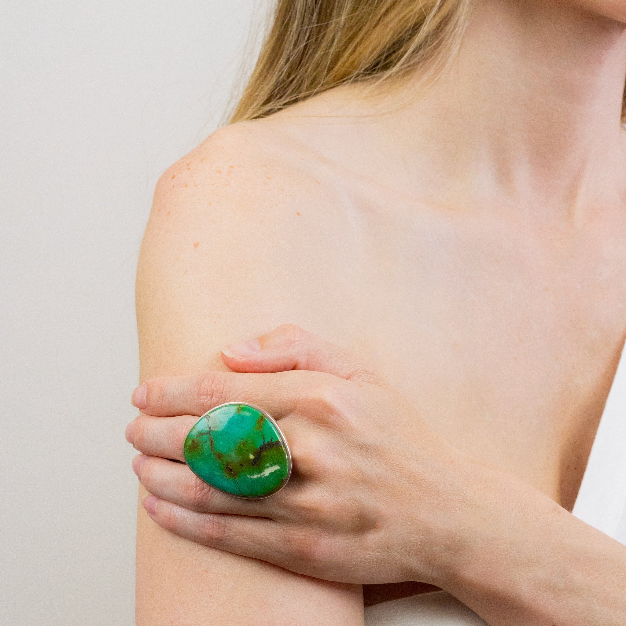 CAMPO FRIO TURQUOISE RING ON MODEL