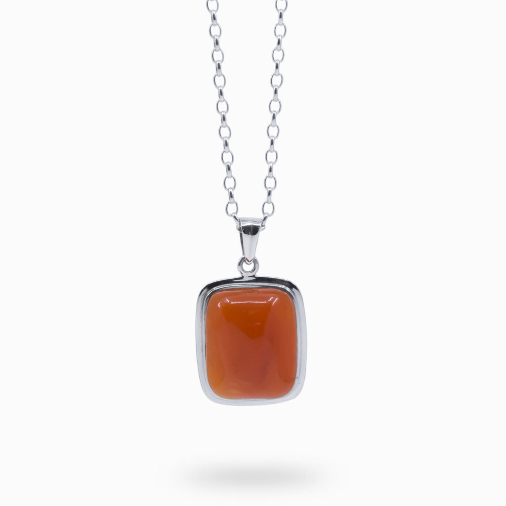 CABOCHON RECTANGULAR CARNELIAN NECKLACE