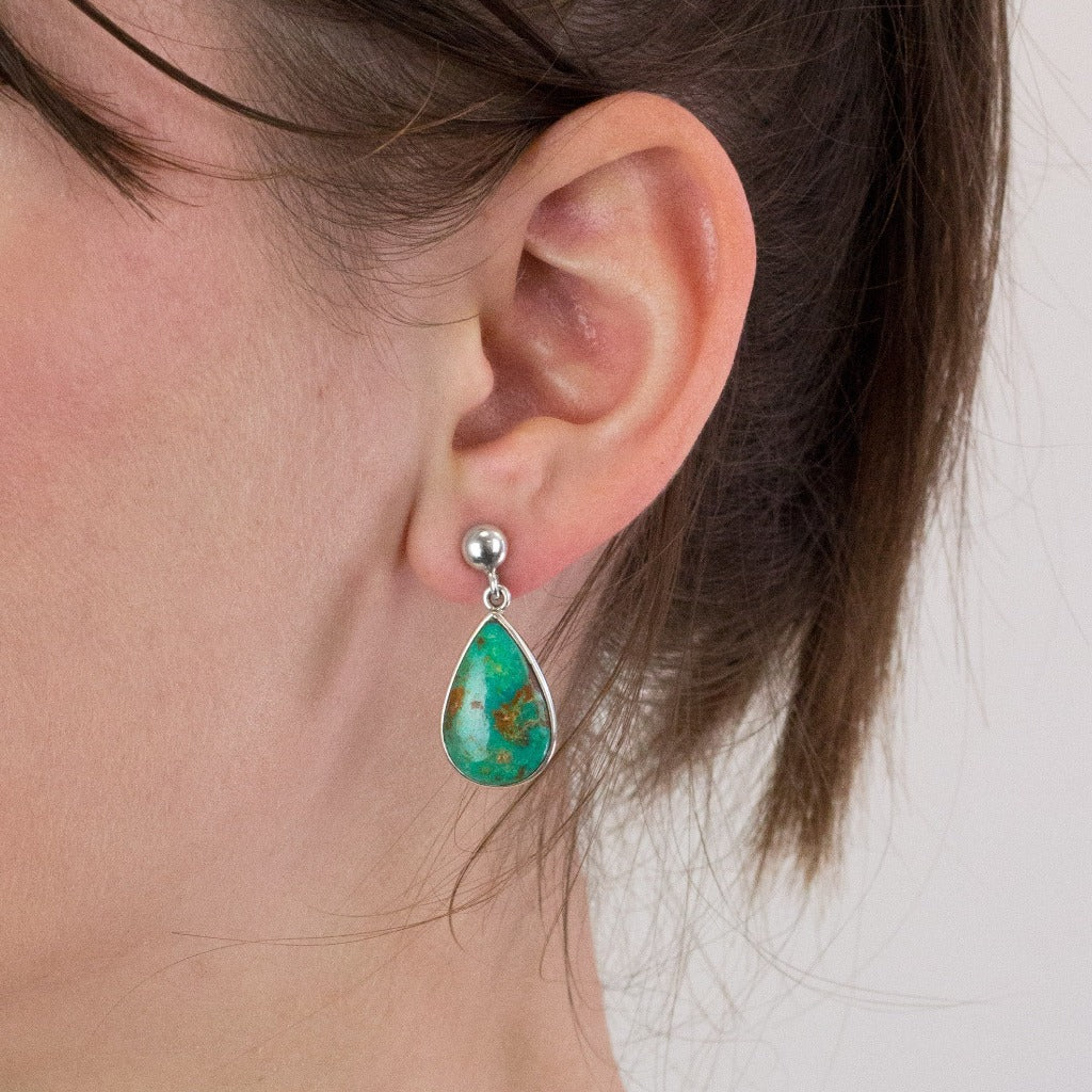 Campo Frio stud drop earrings on model