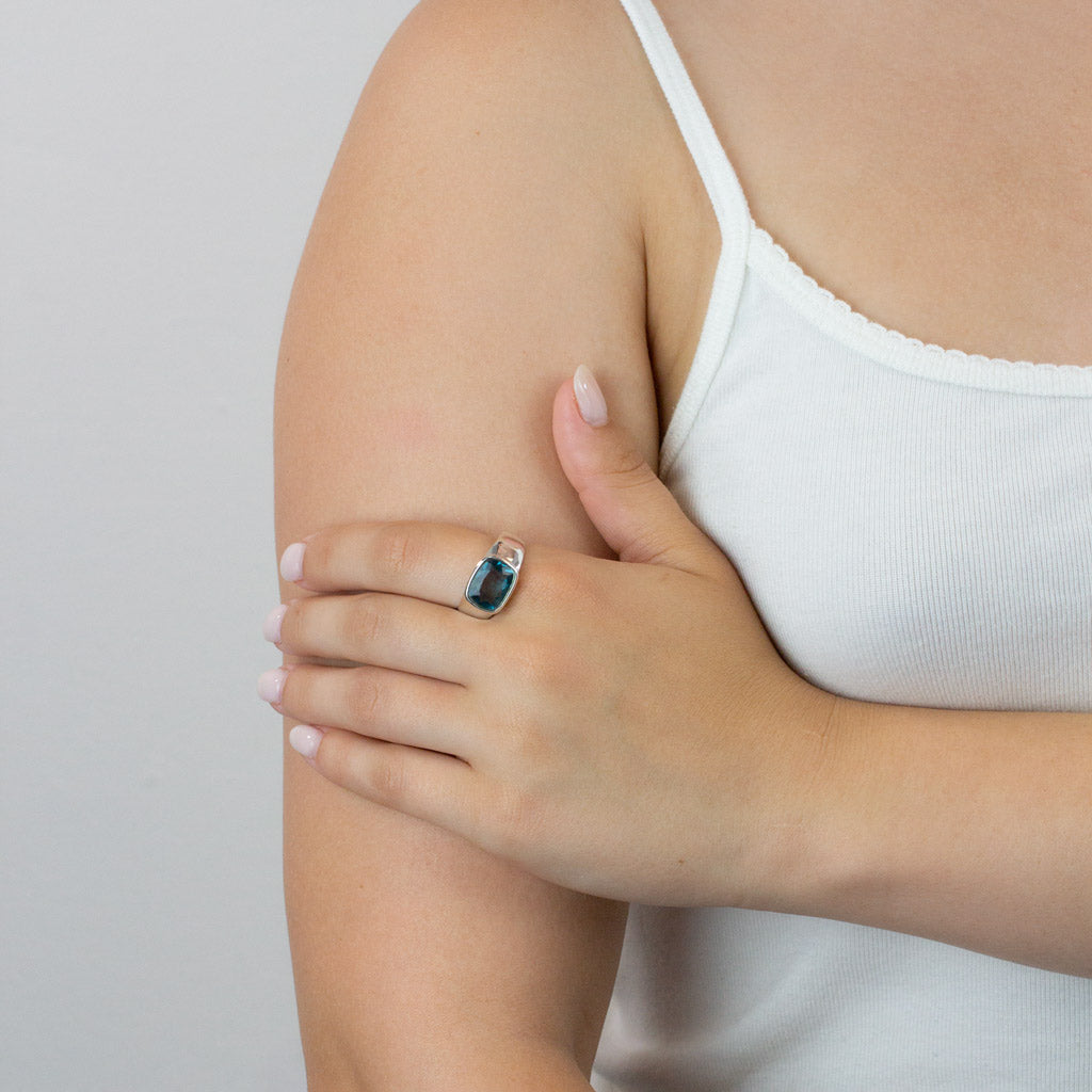 Faceted ring on model