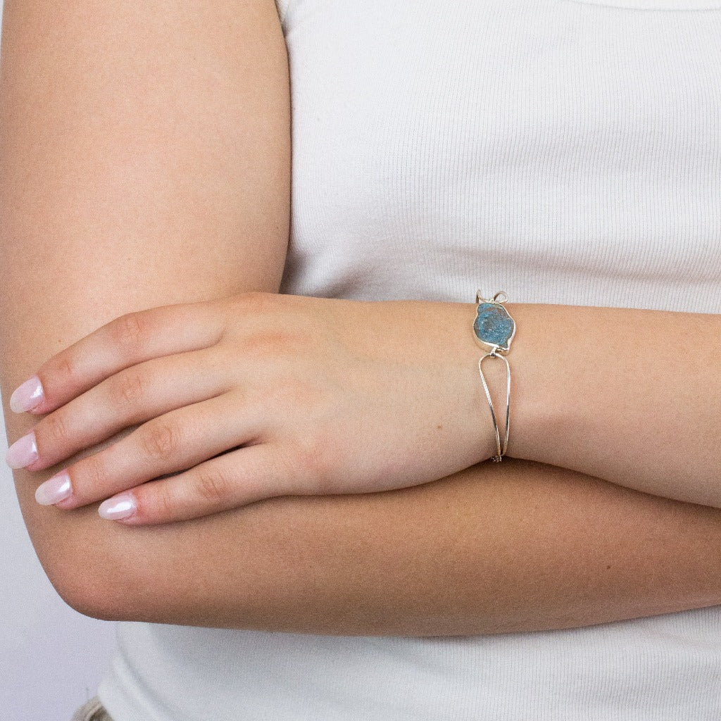 Aquamarine bracelet on model
