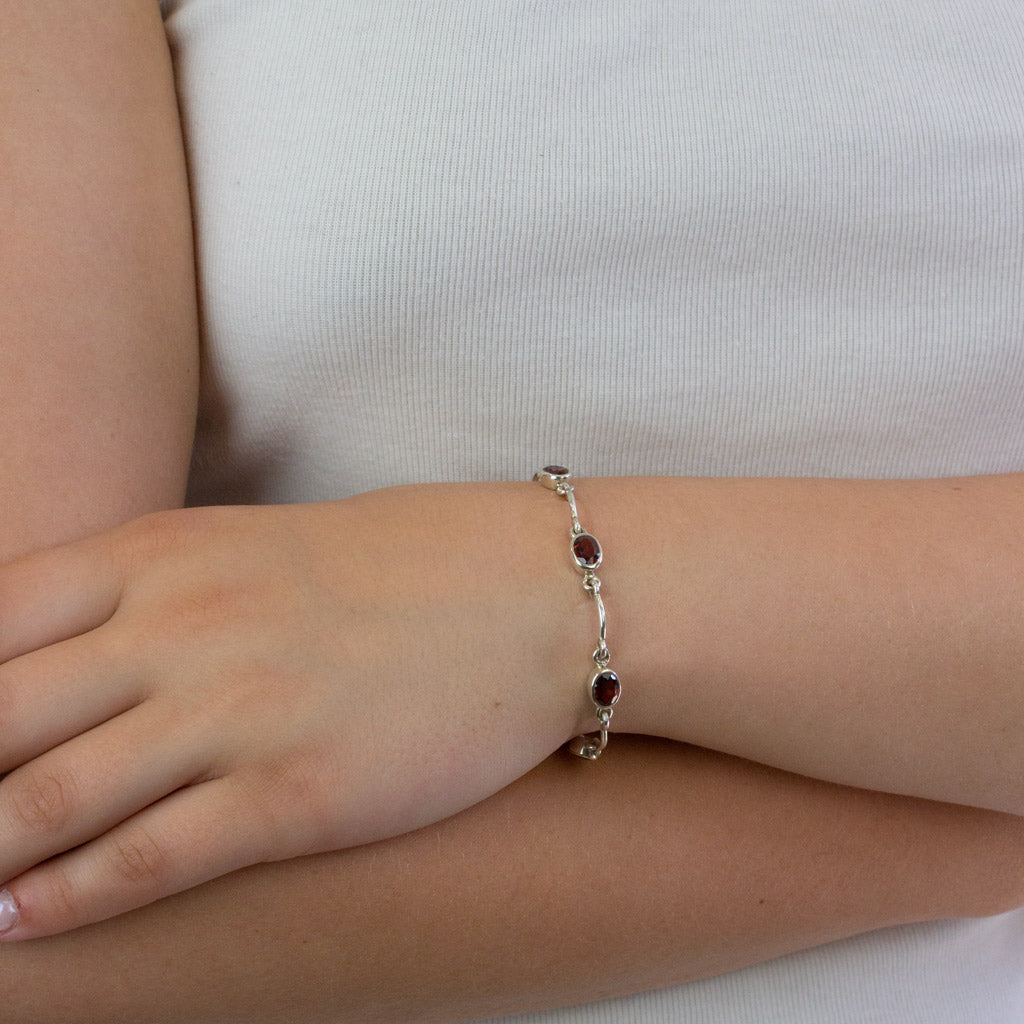 Garnet Bracelet on model