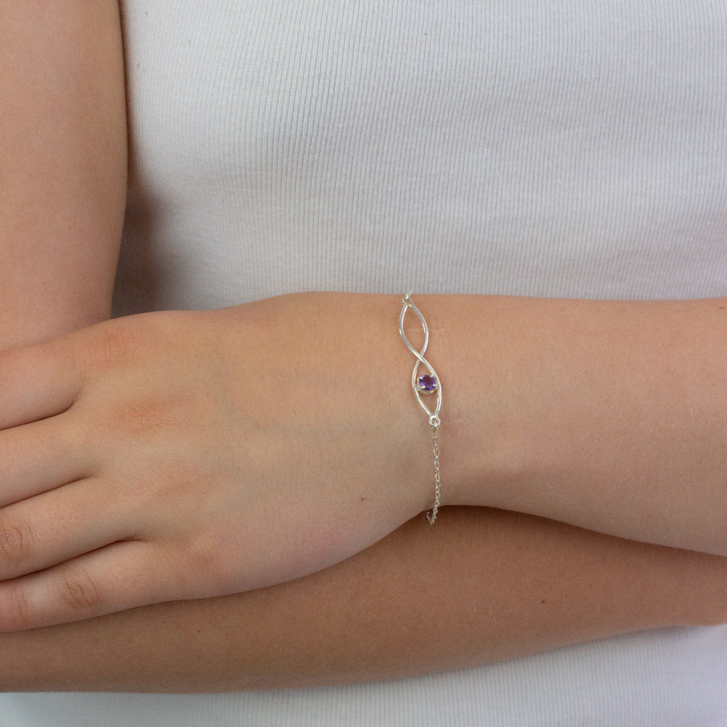 Amethyst Bracelet on model