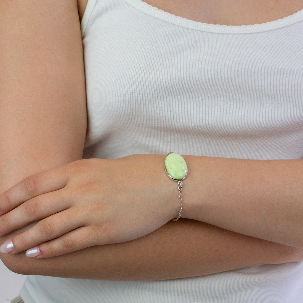 Lemon Chrysoprase Bracelet on model