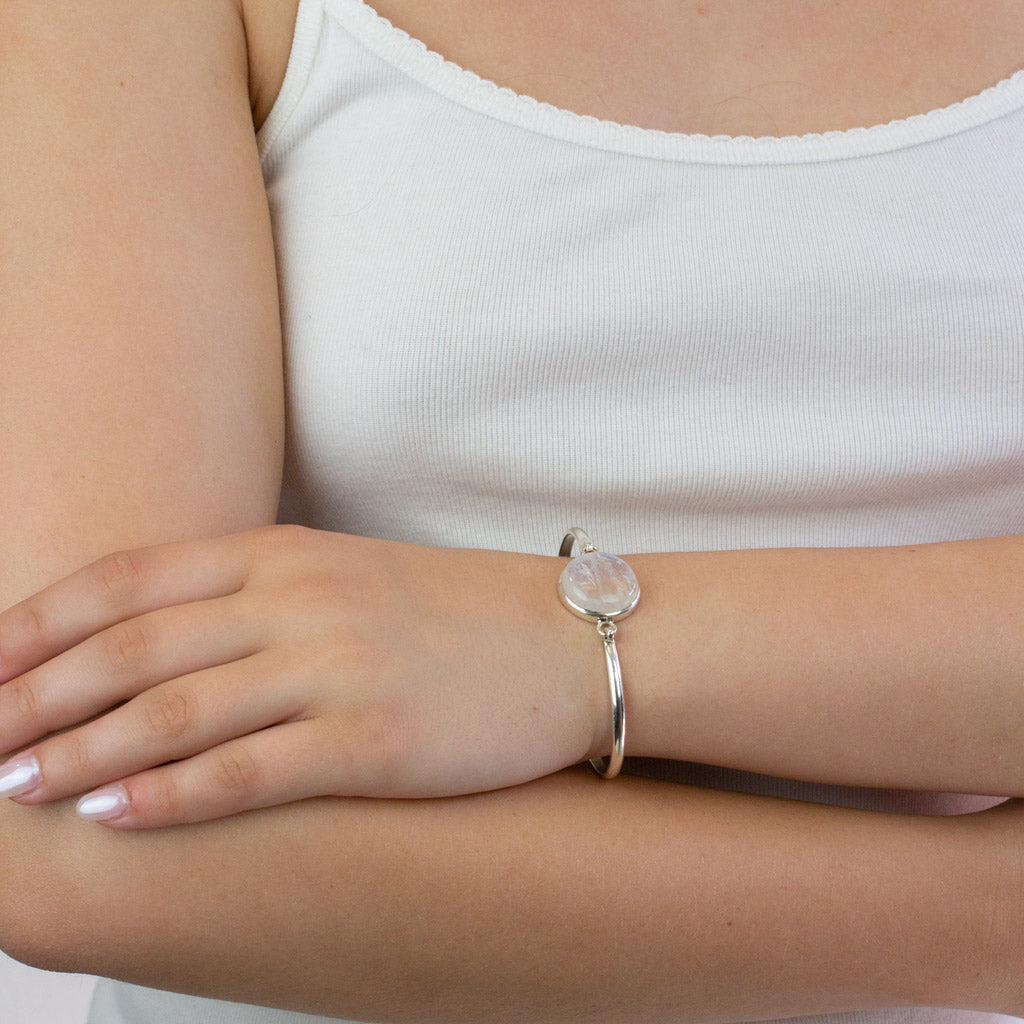 Rainbow Moonstone Bracelet on model